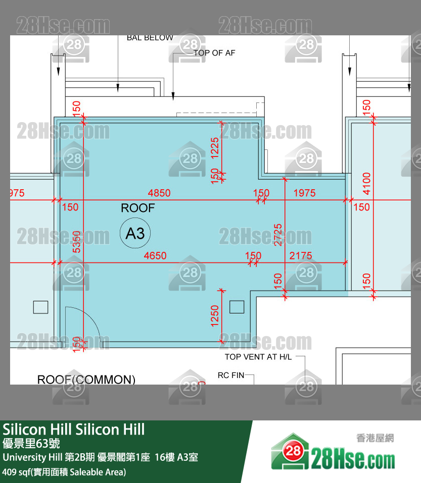 Silicon Hill, Flat A3, 16/F, Scenic Tower 1, Phase 2b FloorPlan