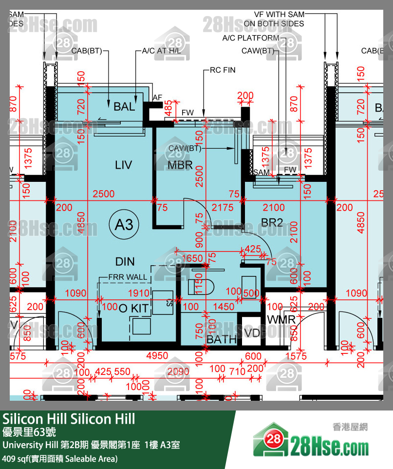 Silicon Hill, Flat A3, 1/F, Scenic Tower 1, Phase 2b FloorPlan