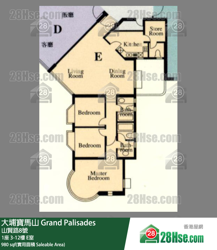 Grand Palisades,  Flat E, 12/f, Block 1 FloorPlan