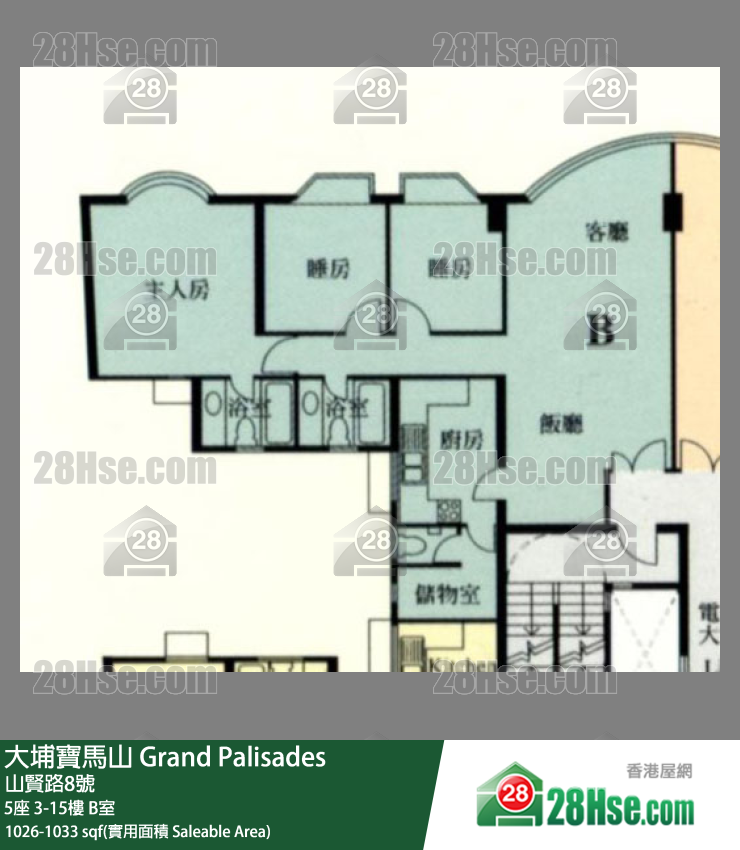 Grand Palisades, Flat B, 10/F, Block 5 FloorPlan