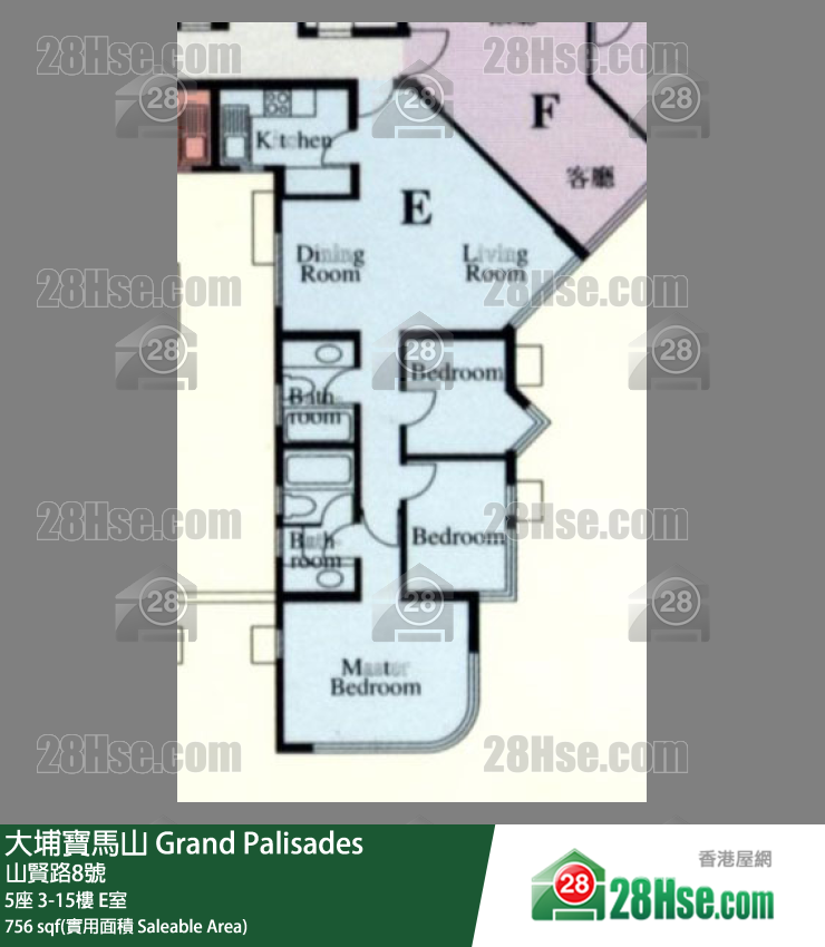 Grand Palisades, Flat E, 15/F, Block 5 FloorPlan