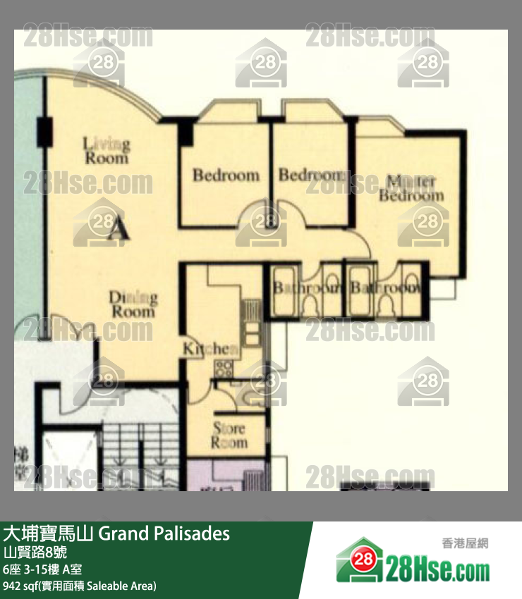 Grand Palisades, Flat A, 12/F, Block 6 FloorPlan