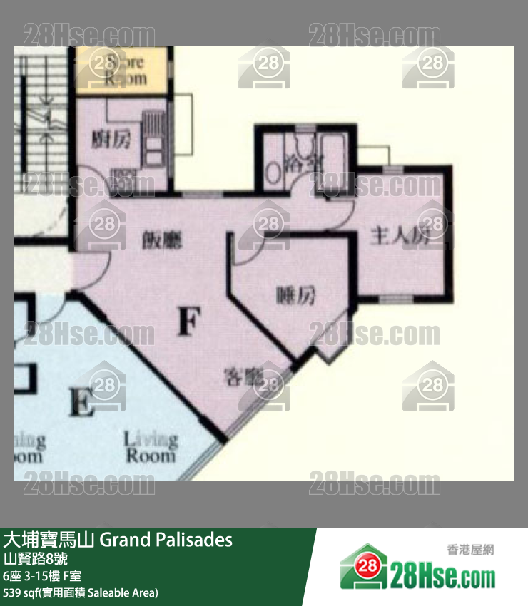 Grand Palisades, Flat F, 3/F, Block 6 FloorPlan
