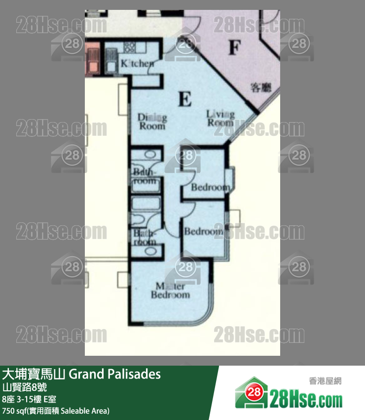 Grand Palisades, Flat E, 12/F, Block 8 FloorPlan