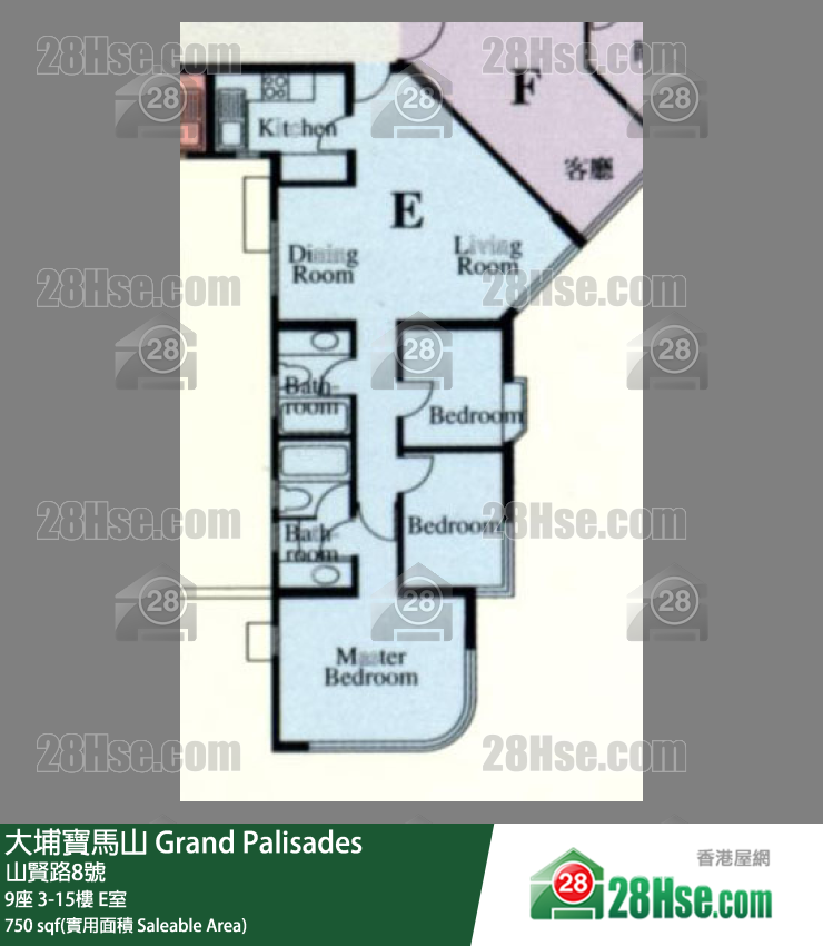 Grand Palisades, Flat E, 15/F, Block 9 FloorPlan