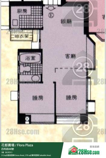 花都廣場 3座 8樓 E室 平面圖 花都廣場 3座 8樓 E室 平面圖