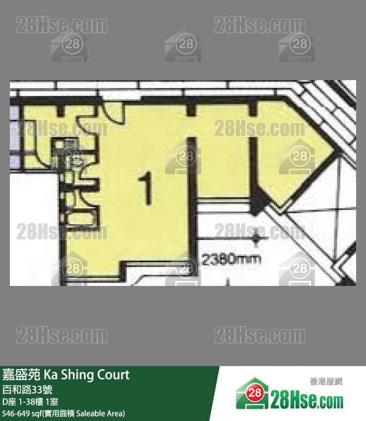 嘉盛苑 D座37樓 1室 平面圖