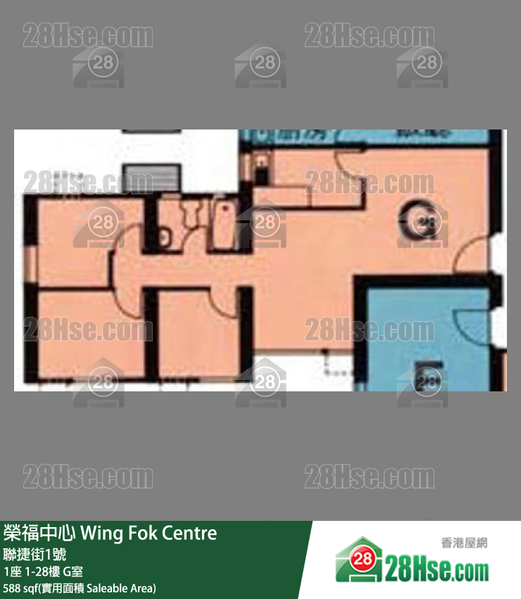 Wing Fok Centre,  Flat G, 2/f, Tower 1 FloorPlan