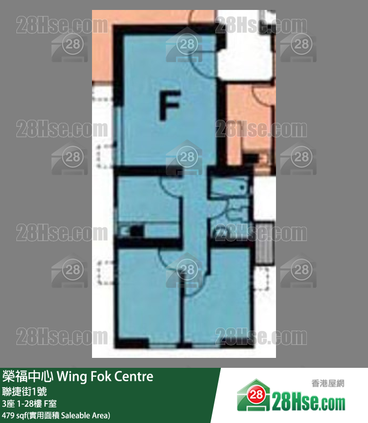 榮福中心 3座 17樓 F室 平面圖
