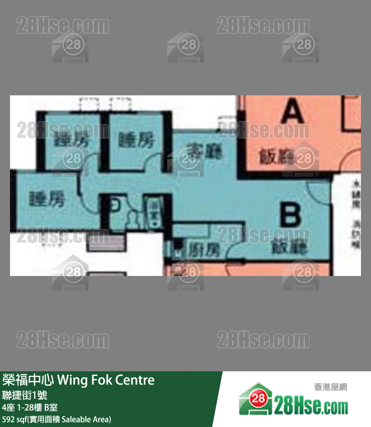 榮福中心 4座 15樓 B室 平面圖
