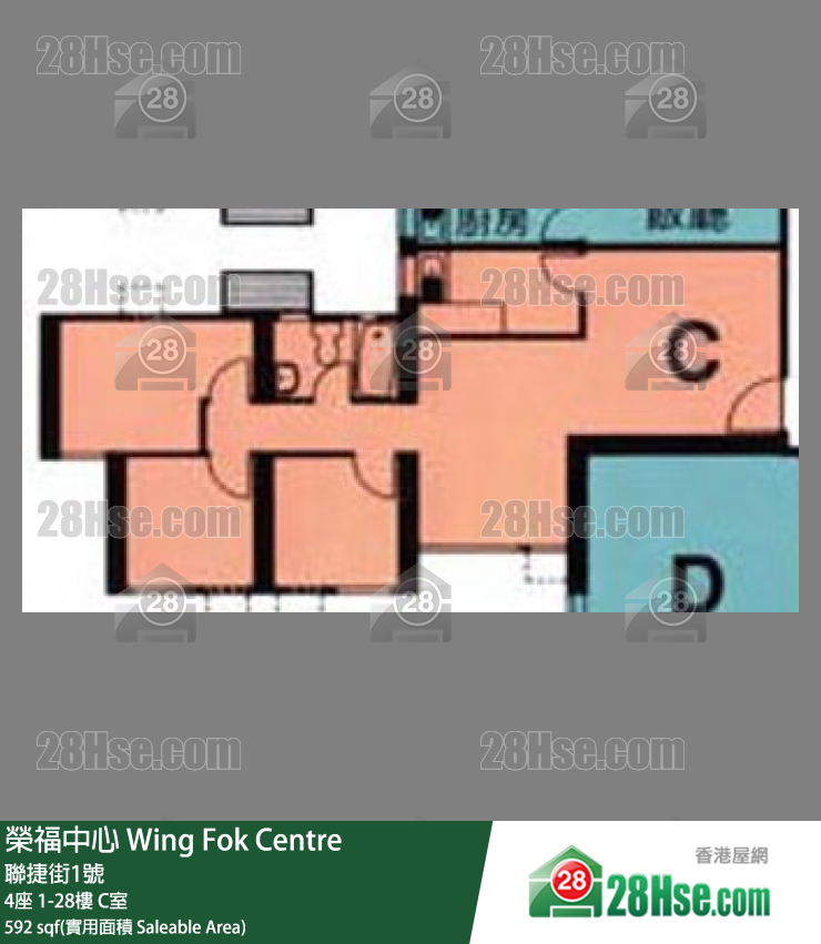 榮福中心 4座 18樓 C室 平面圖