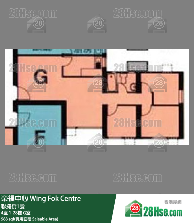 榮福中心 4座 26樓 G室 平面圖