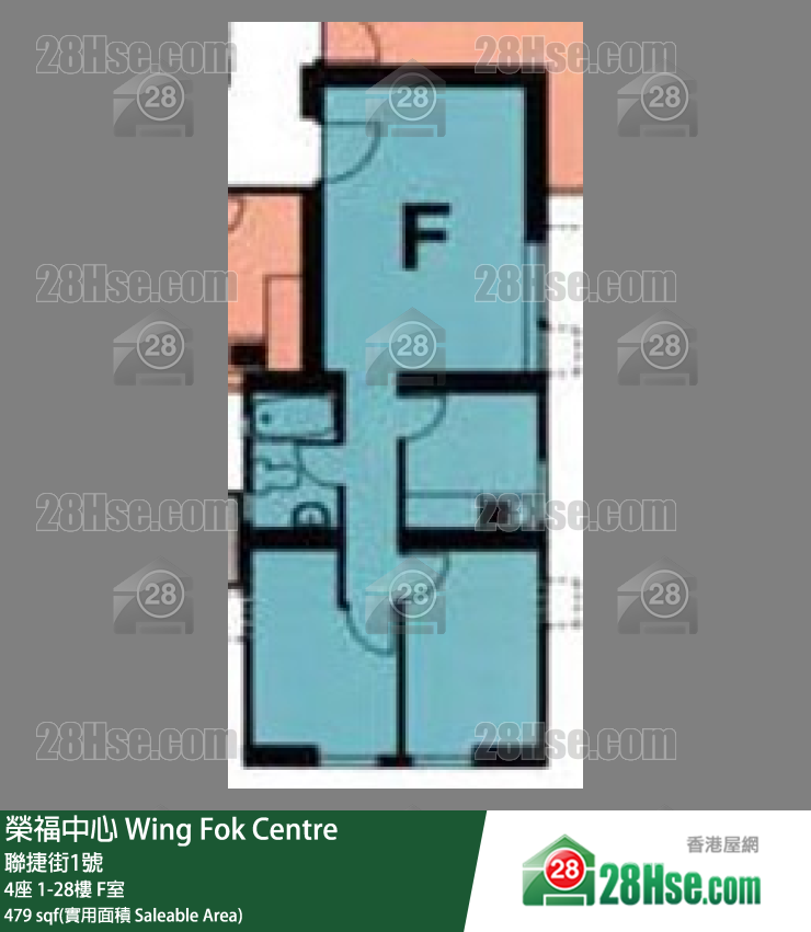 榮福中心 4座27樓 F室 平面圖