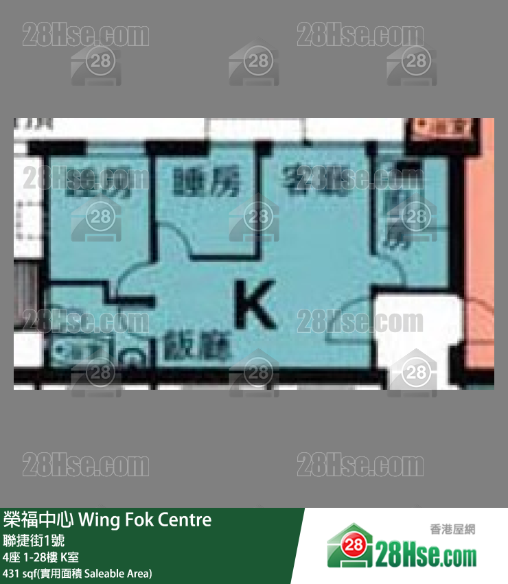 榮福中心 4座24樓 K室 平面圖