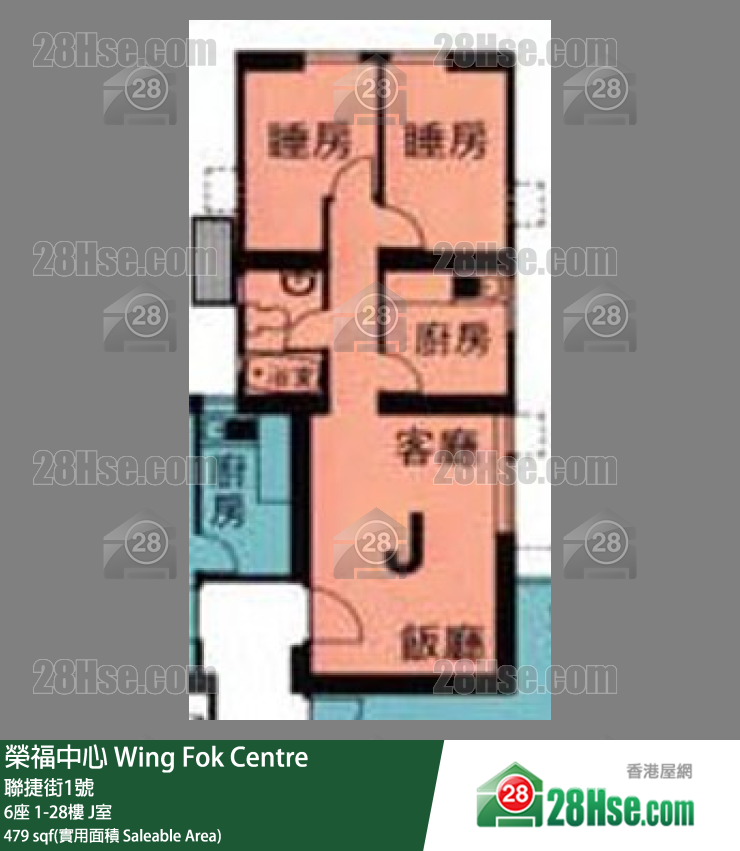 榮福中心 6座22樓 J室 平面圖