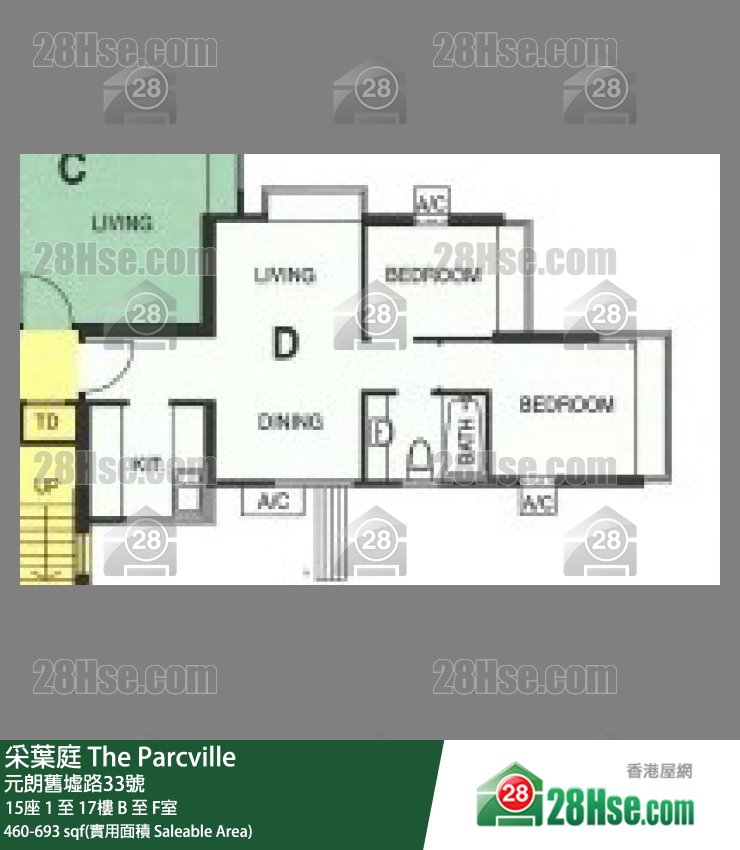 采叶庭 15座 17楼 F室 平面图