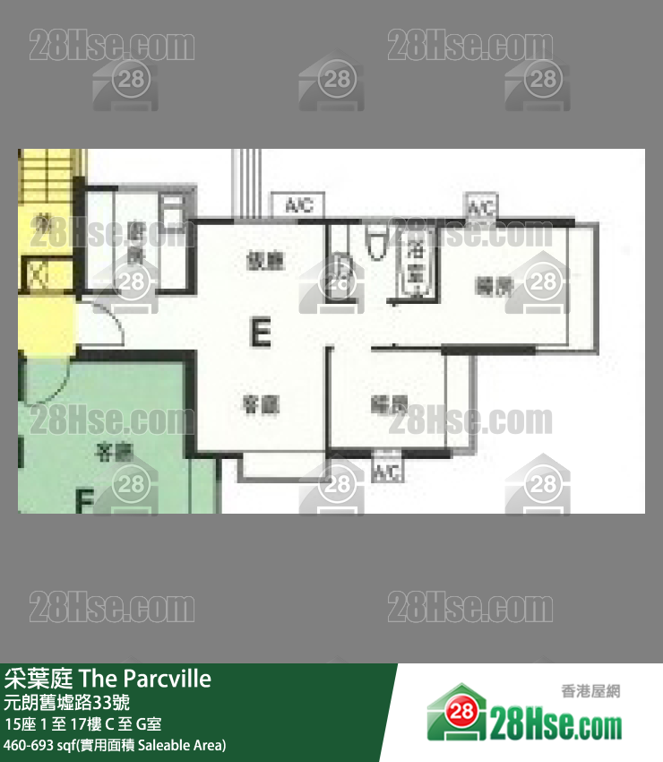 采叶庭 15座 9楼 E室 平面图