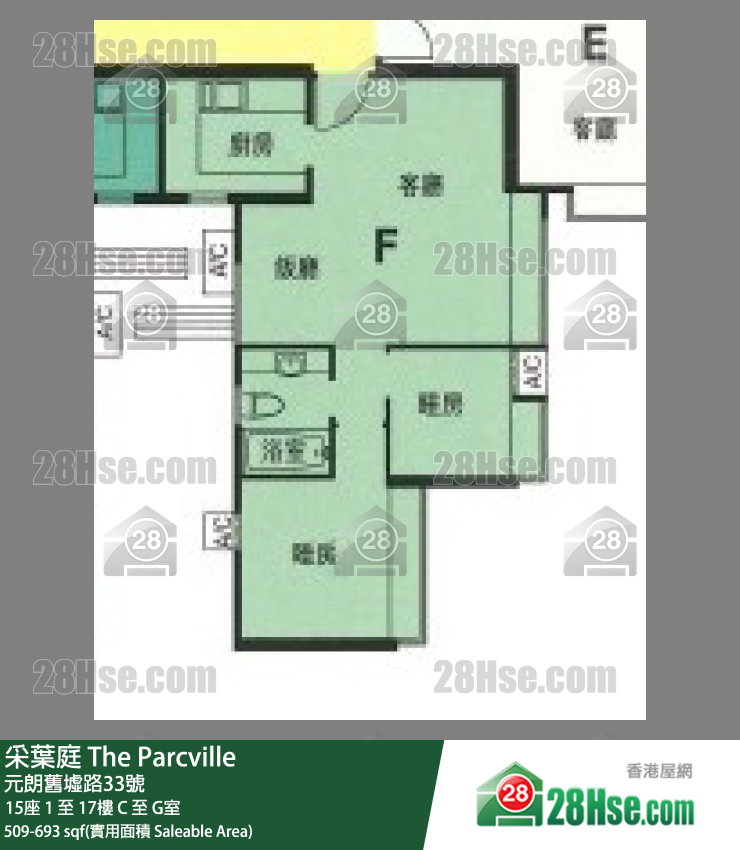 采叶庭 15座17楼 C室 平面图