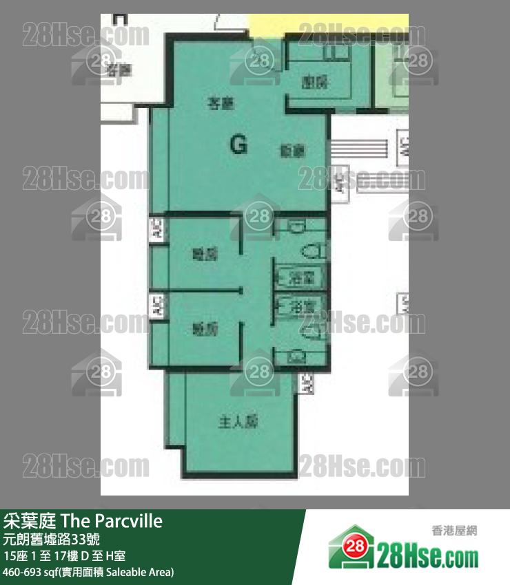 采叶庭 15座17楼 D室 平面图