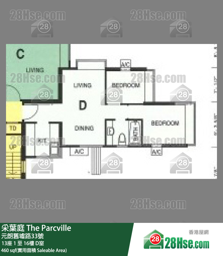 采叶庭 13座 6楼 D室 平面图