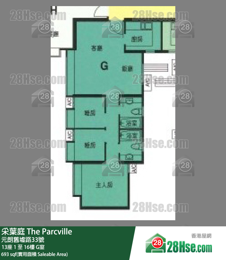 采叶庭 13座 1楼 G室 平面图