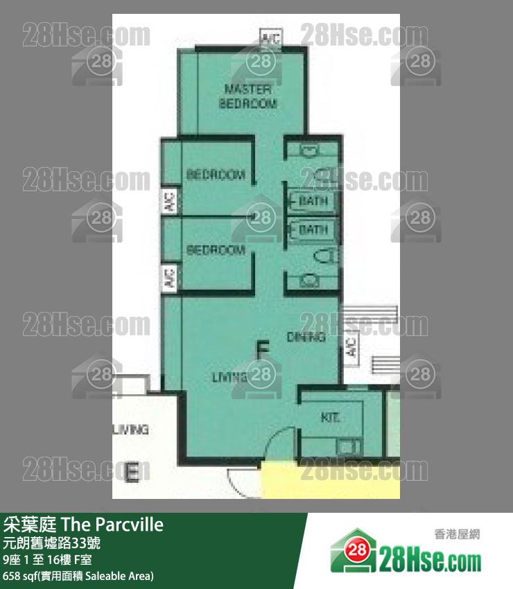 采叶庭 9座1楼 F室 平面图
