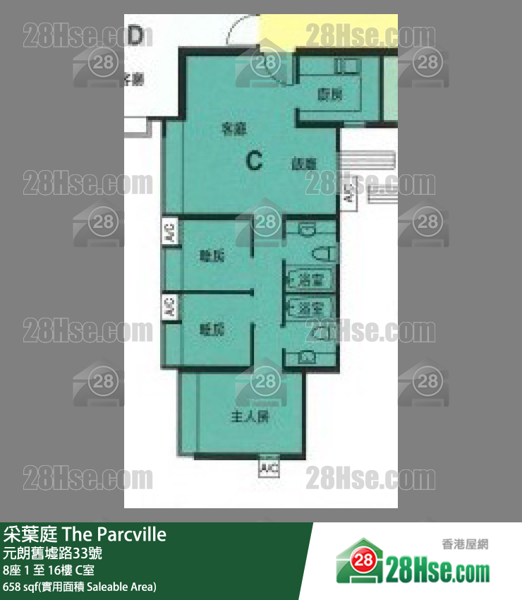采叶庭 8座10楼 C室 平面图
