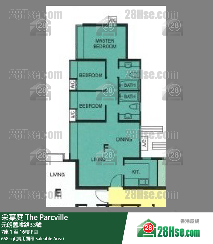 采叶庭 7座16楼 F室 平面图