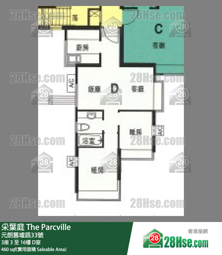 采叶庭 3座16楼 D室 平面图
