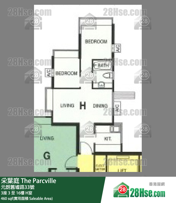 采叶庭 3座16楼 H室 平面图