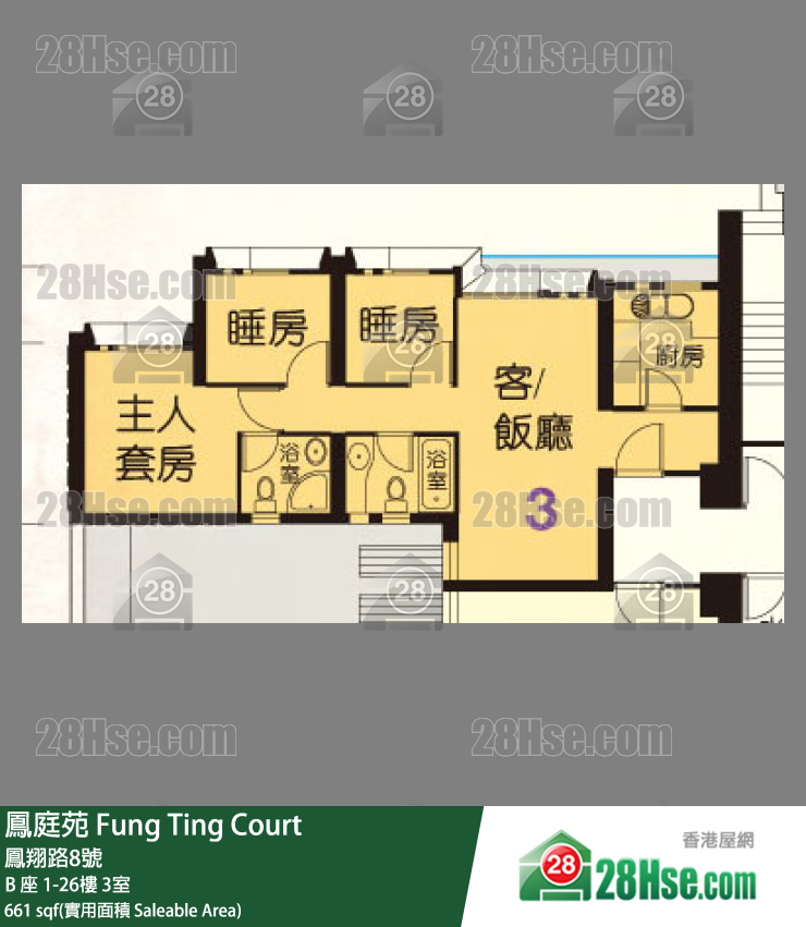Fung Ting Court,  Flat 3, 9/f, Block B FloorPlan