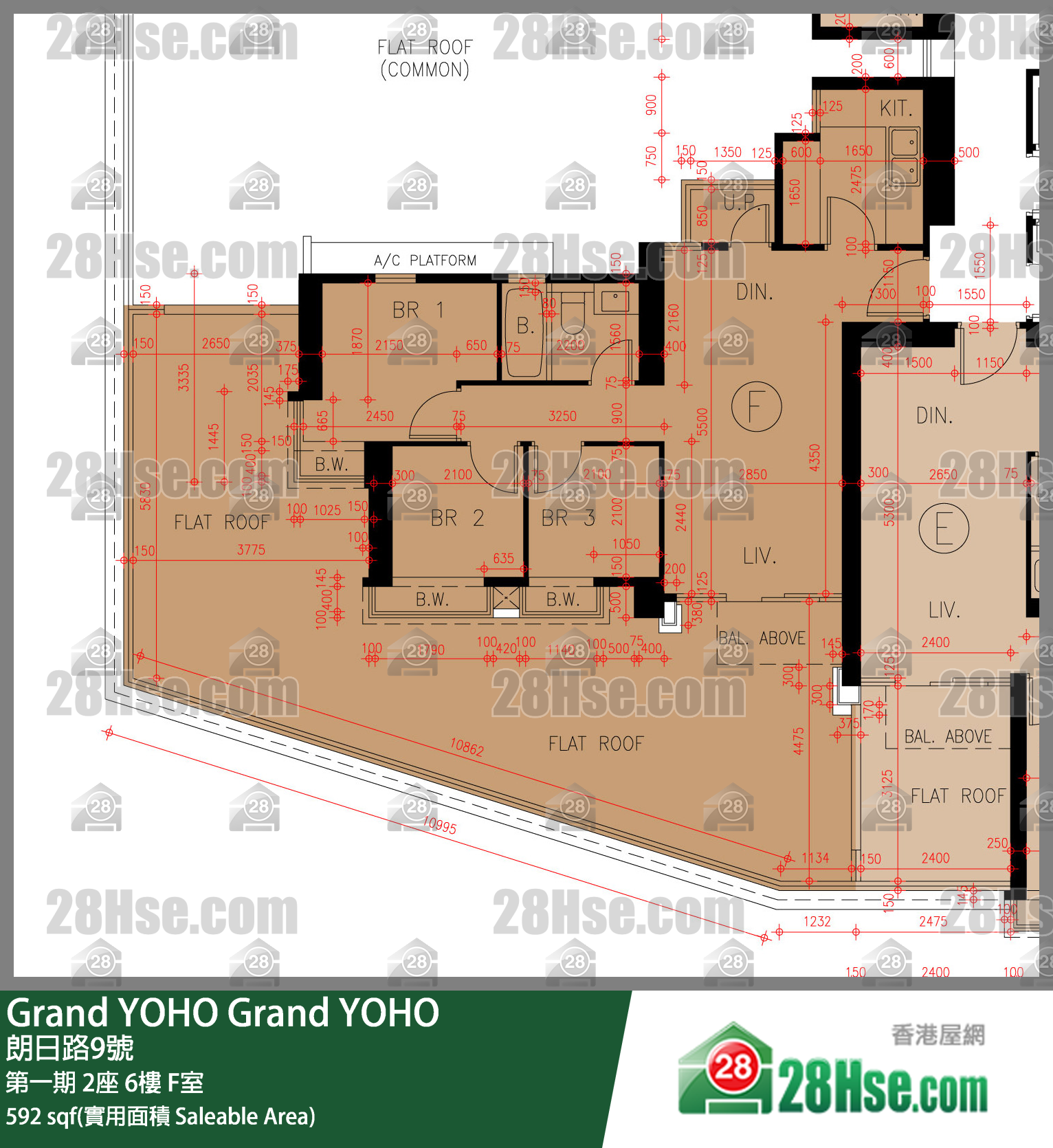 Grand YOHO 第一期2座6楼 F室 平面图