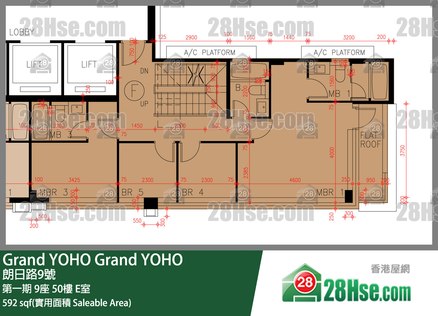 Grand YOHO 第一期 9座 50楼 E室 平面图
