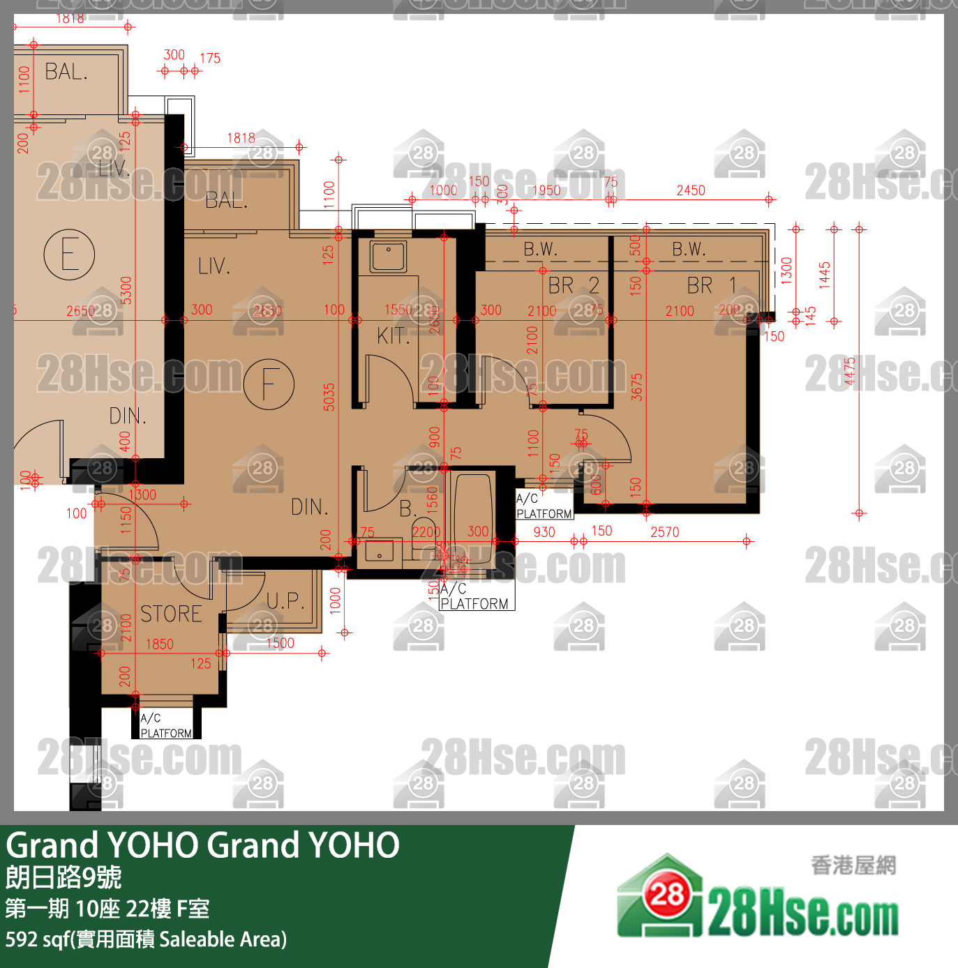 Grand YOHO 第一期10座22楼 F室 平面图