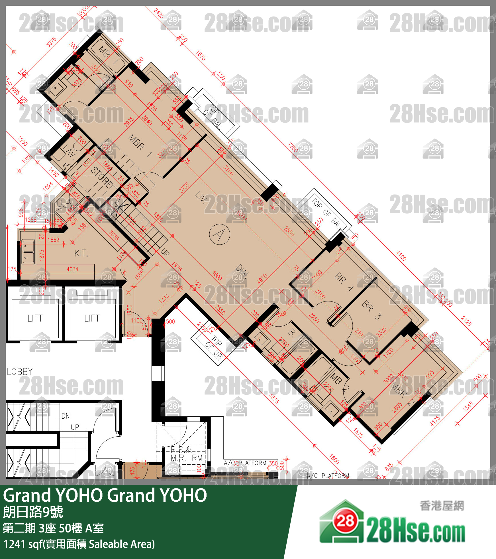 Grand YOHO 第二期 3座 50楼 A室 平面图