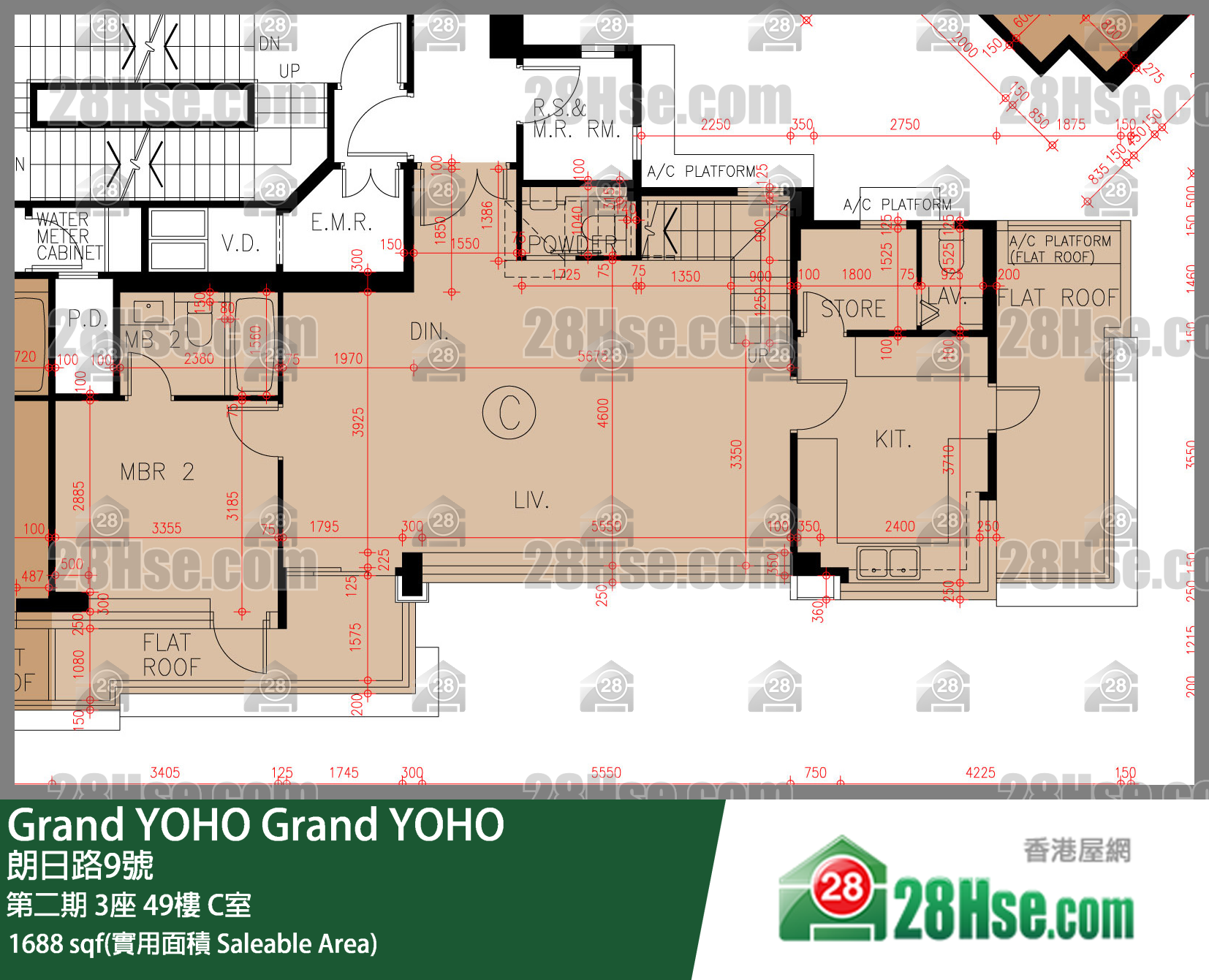 Grand YOHO 第二期3座49楼 C室 平面图