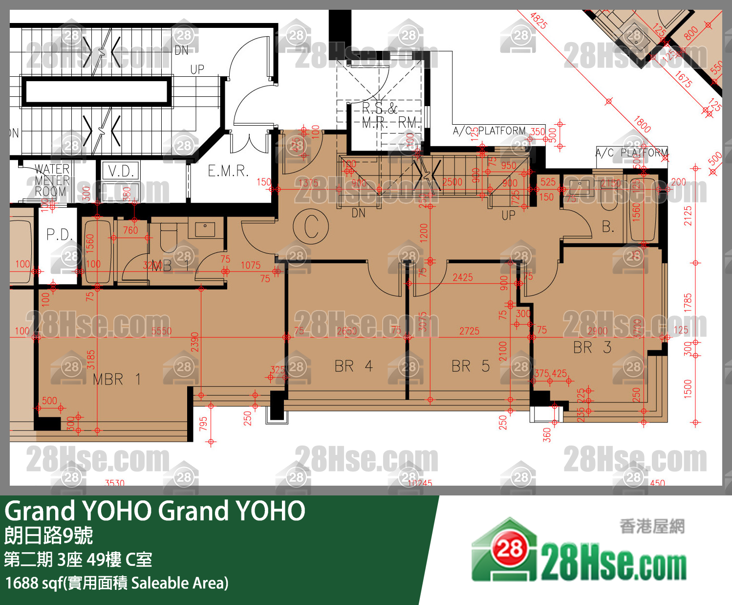 Grand YOHO 第二期3座49楼 C室 平面图