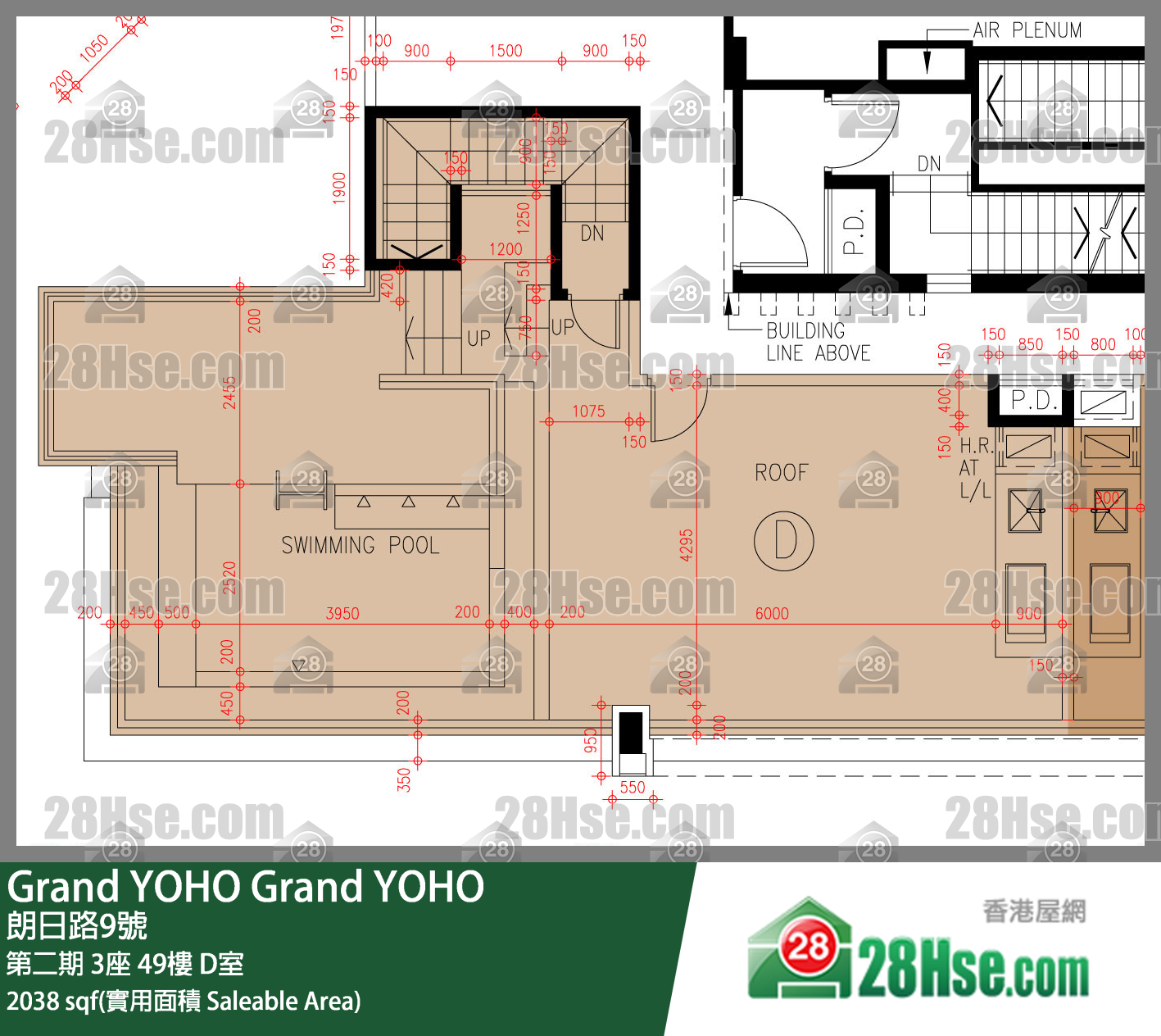 Grand YOHO 第二期 3座 49楼 D室 平面图