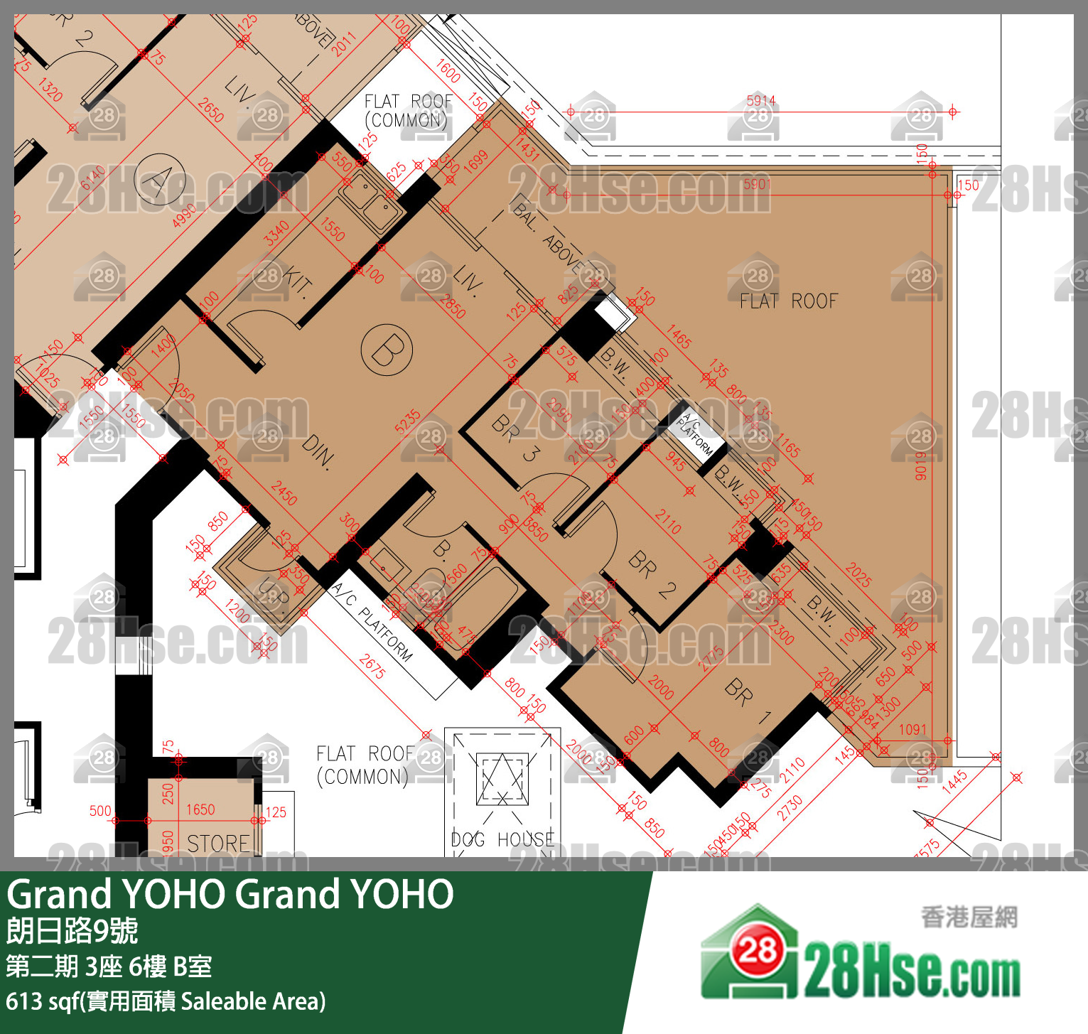 Grand YOHO 第二期 3座 6楼 B室 平面图