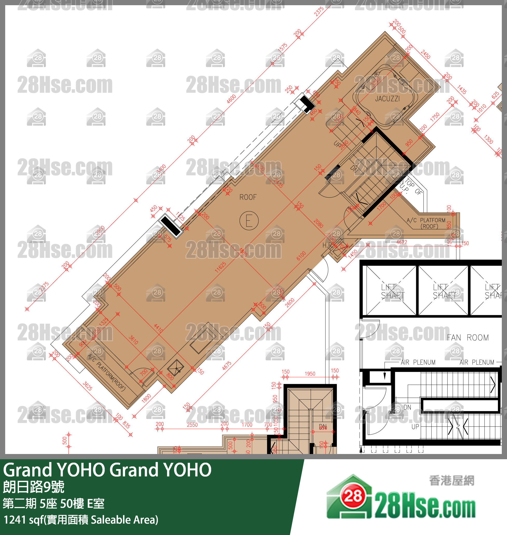 Grand YOHO 第二期 5座 50楼 E室 平面图
