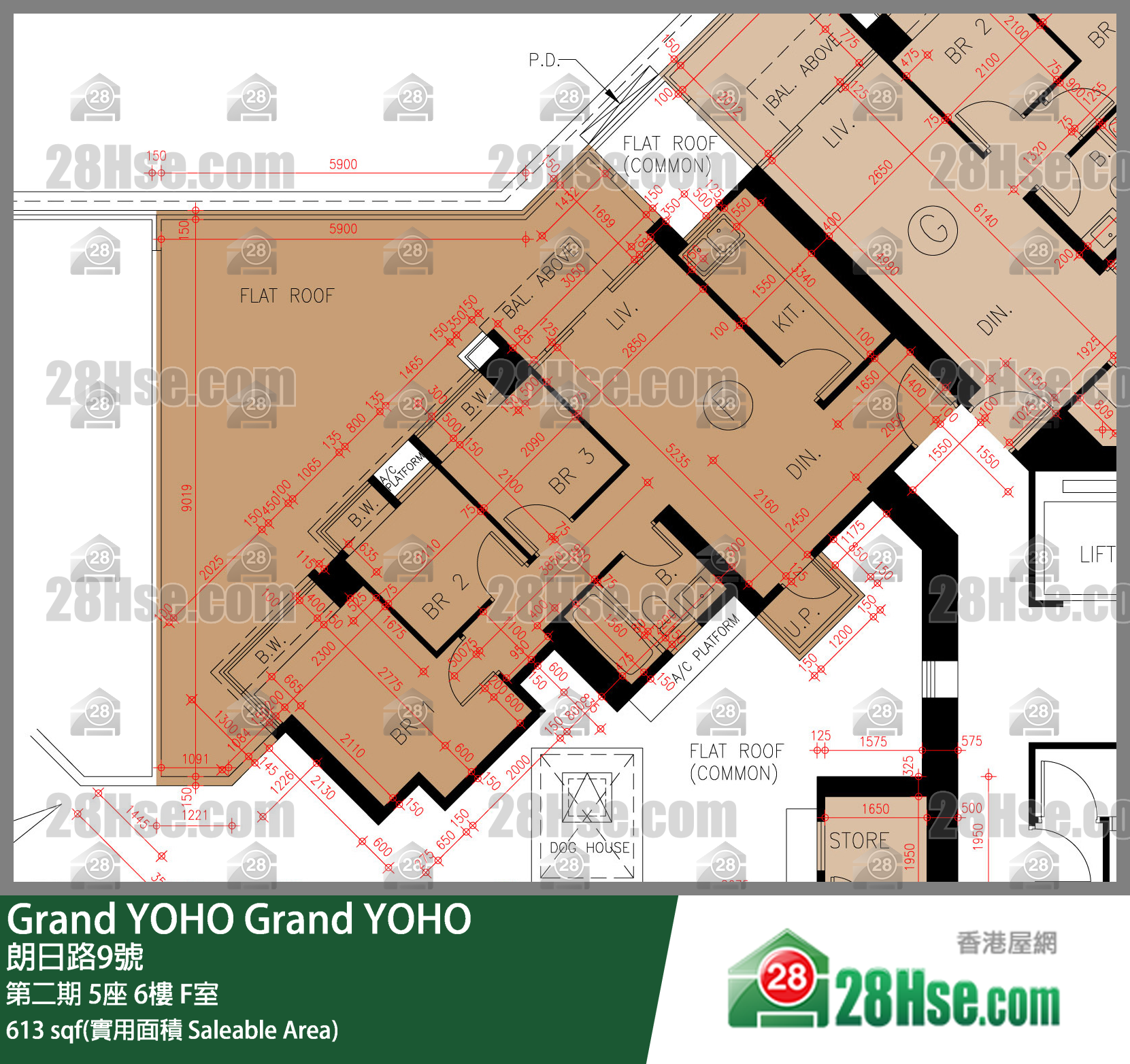 Grand YOHO 第二期 5座 6楼 F室 平面图