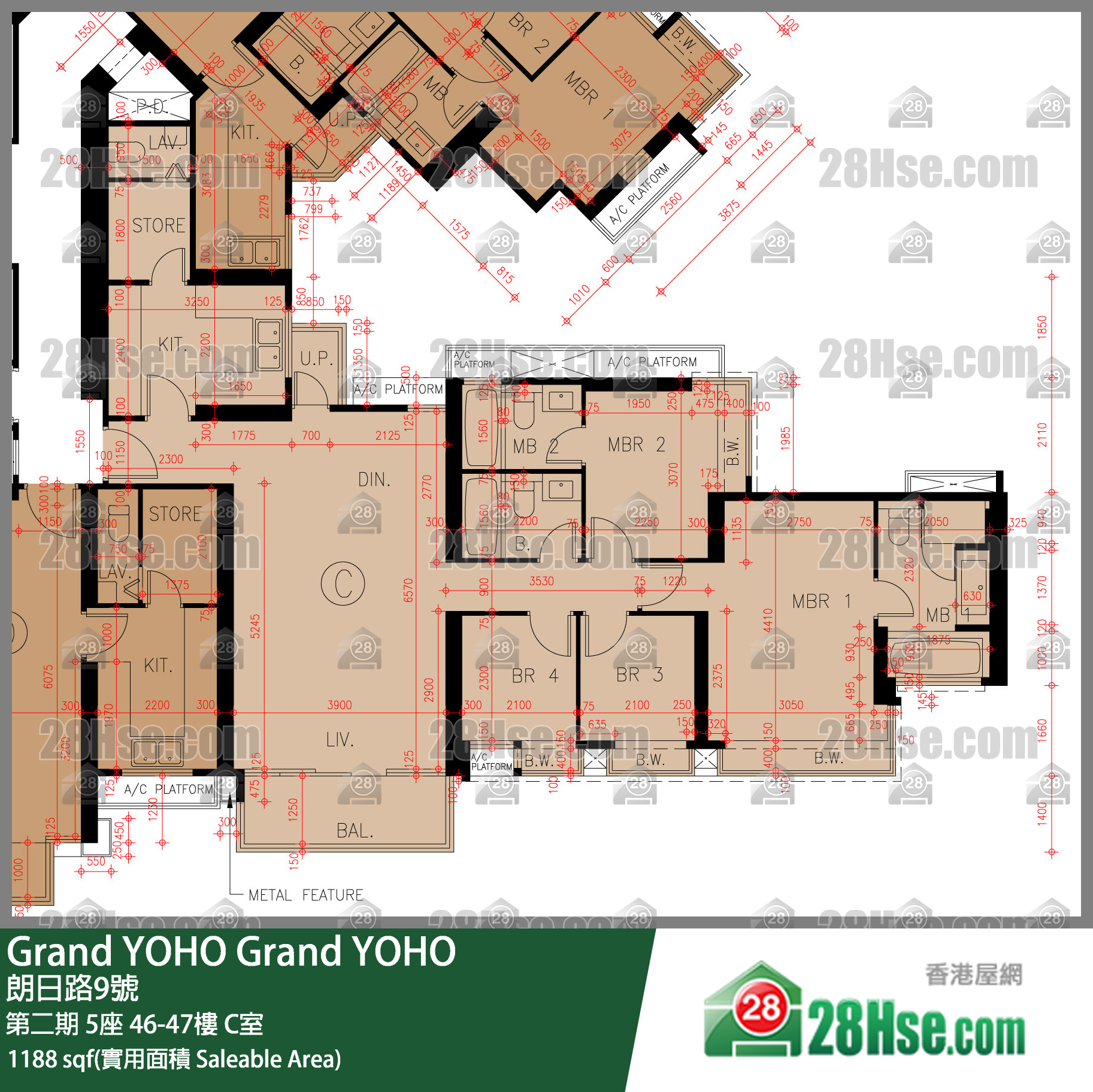 Grand YOHO 第二期 5座 47楼 C室 平面图
