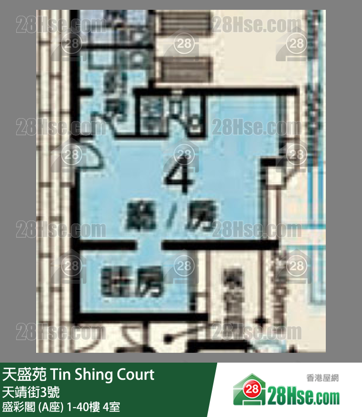 天盛苑 盛彩閣 (A座)8樓 4室 平面圖