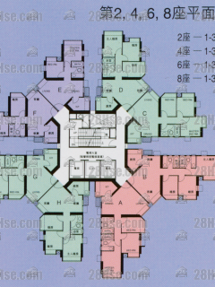 第6期(美湖居) 8座 1-32楼 平面图