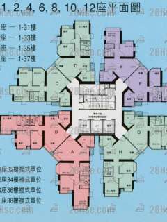 第7期(景湖居) 12座 1-33楼 平面图