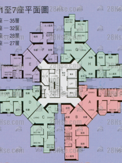第1期(乐湖居) 1座 1-35楼 平面图