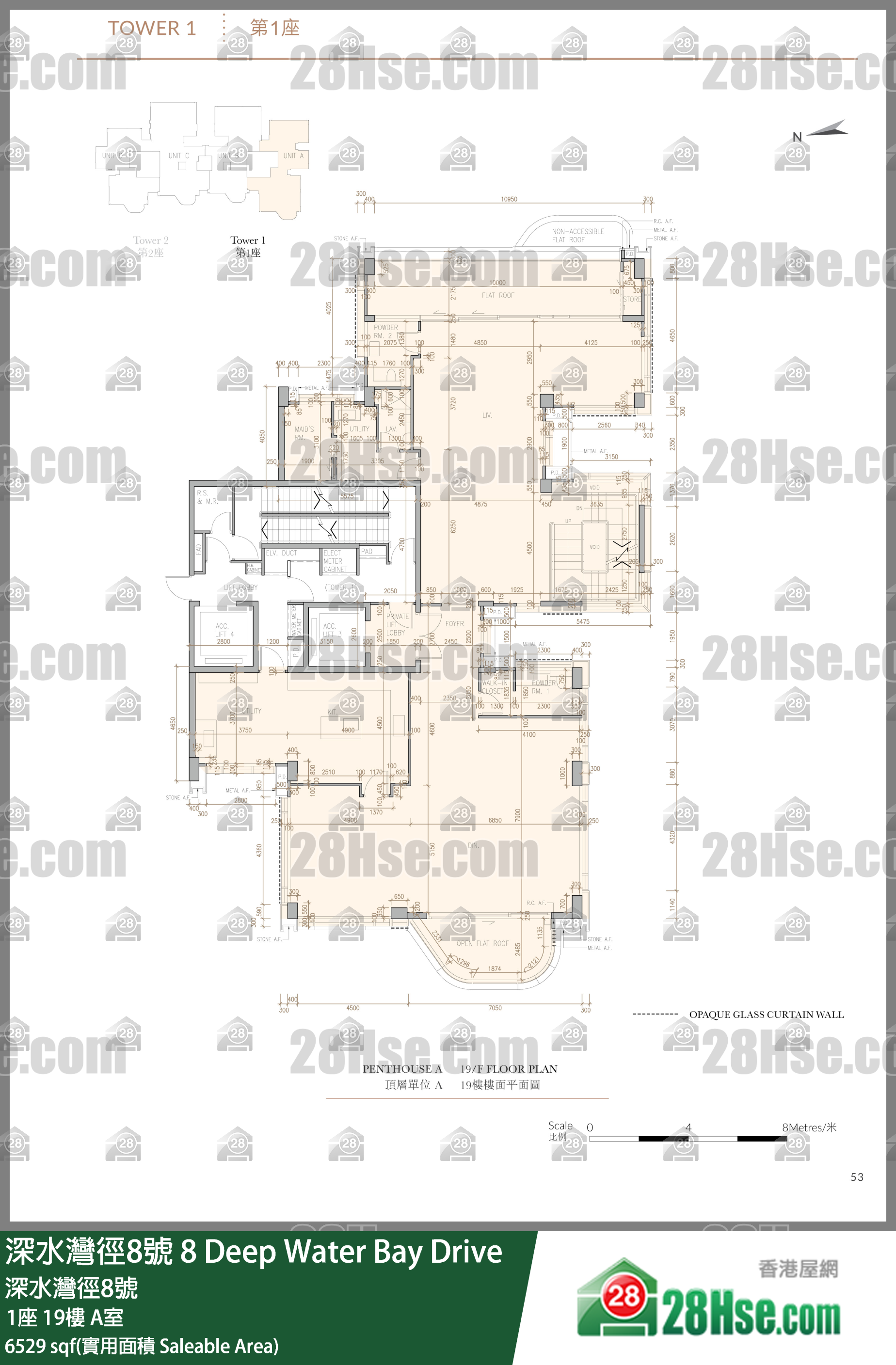 8 Deep Water Bay Drive,  Flat A, 19/f, Tower 1, Building FloorPlan