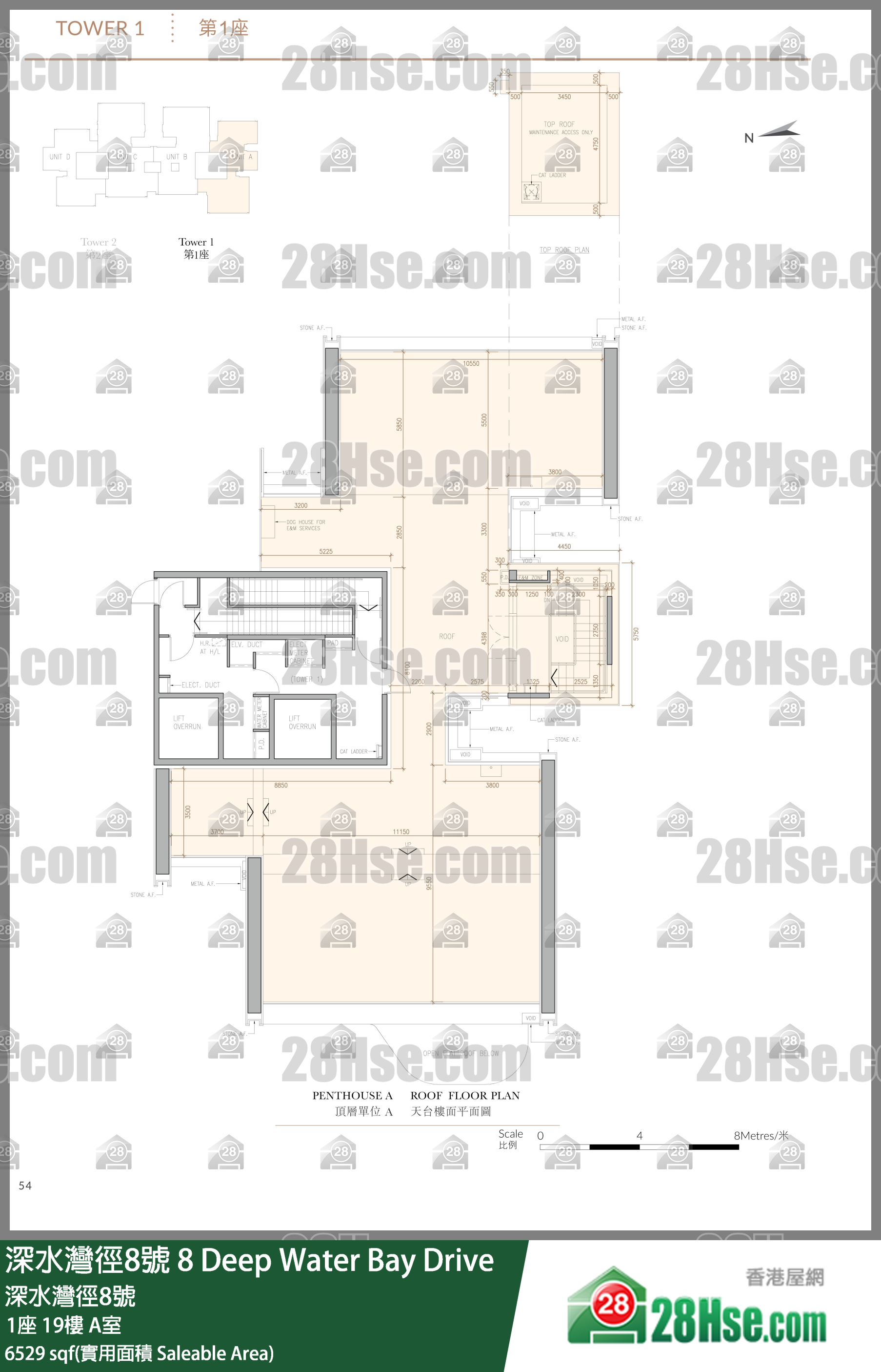 8 Deep Water Bay Drive,  Flat A, 19/f, Tower 1, Building FloorPlan