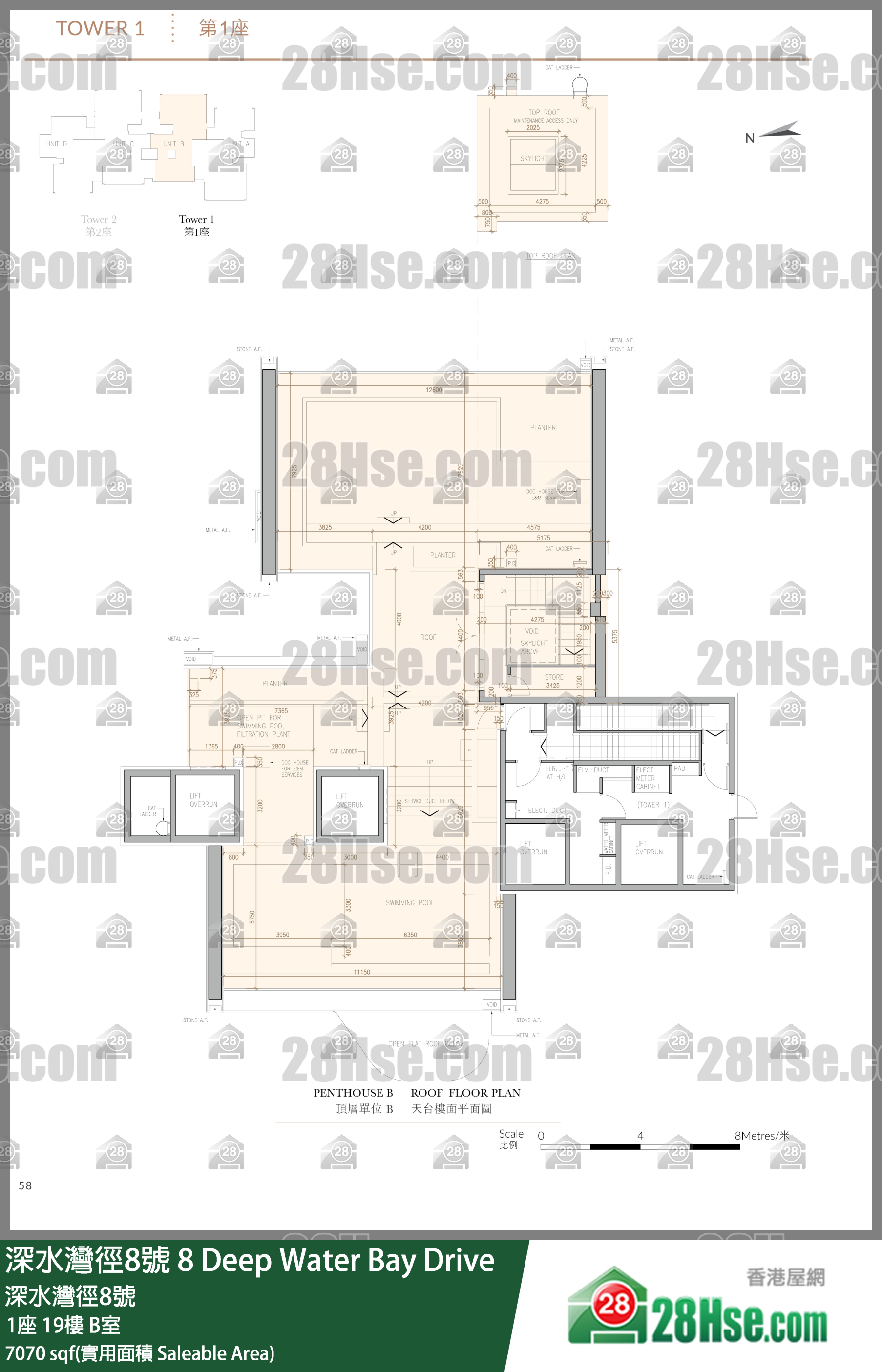 8 Deep Water Bay Drive,  Flat B, 19/f, Tower 1, Building FloorPlan