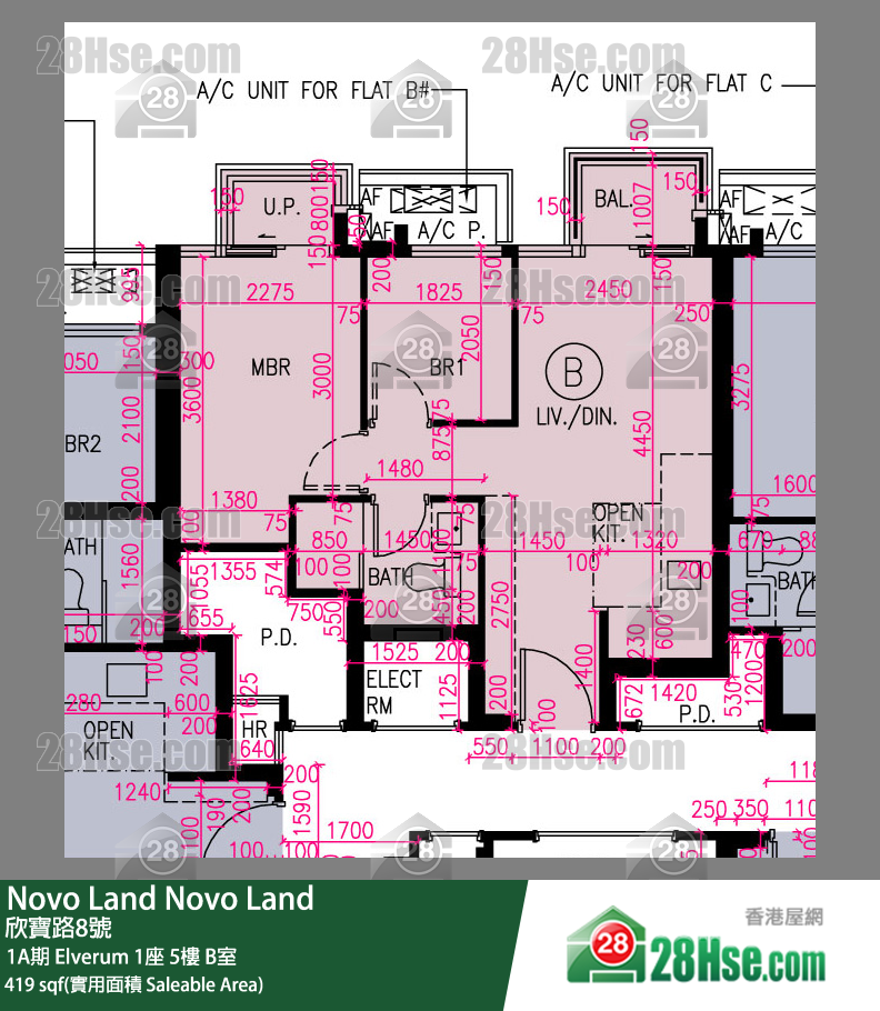 Novo Land, Flat B, 5/F, Elverum Tower 1 FloorPlan